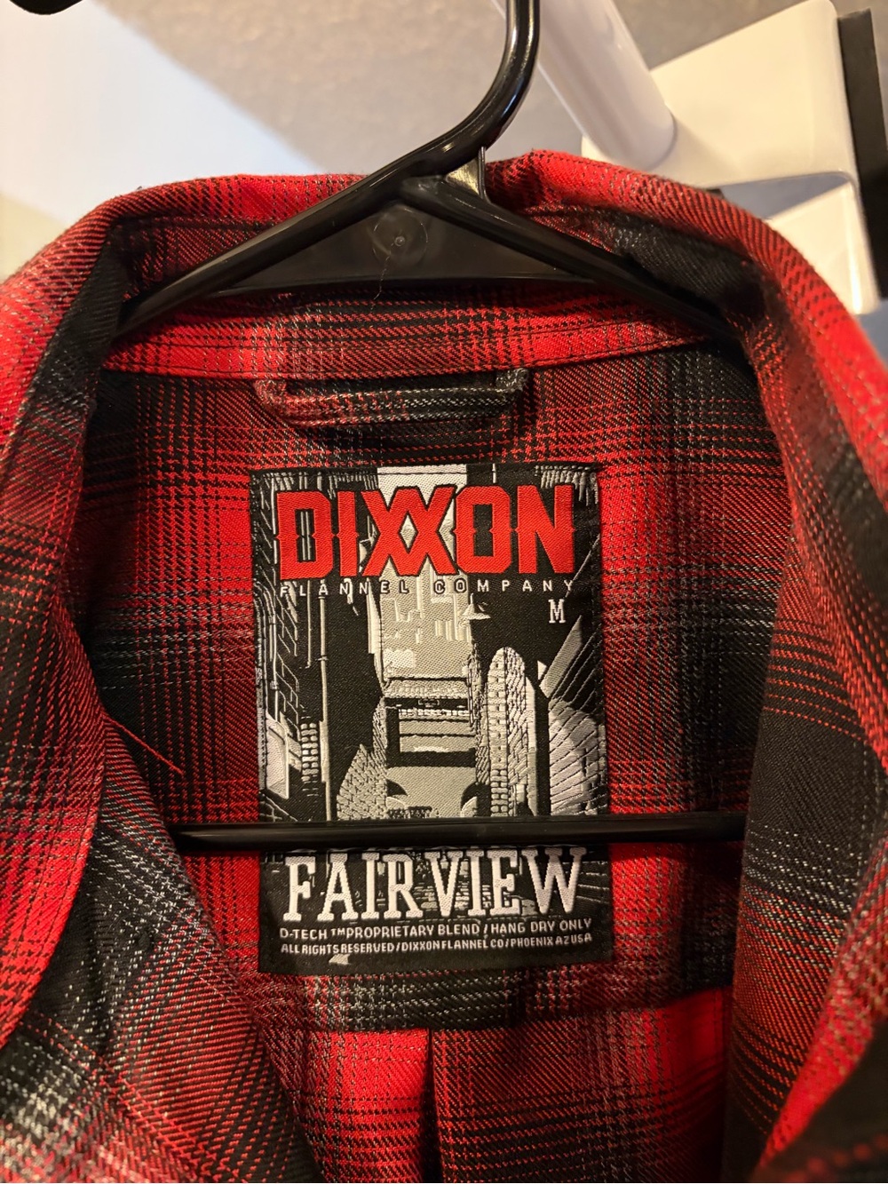 DIXXON Red and Black Plaid Casual Button-Down Shirt - Picture 5 of 5